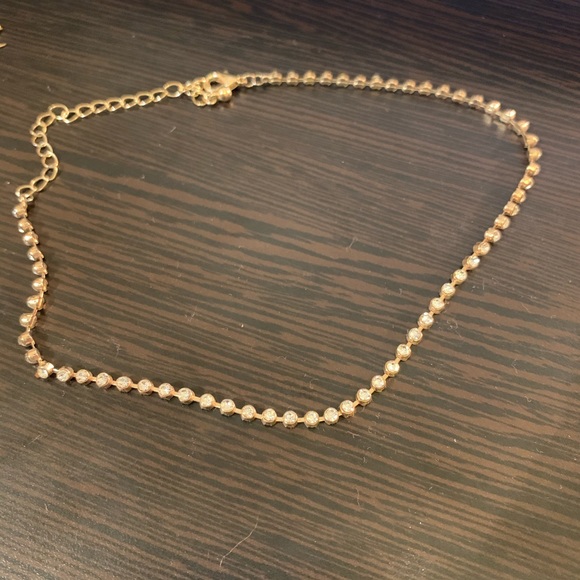 Rhinestone choker & longer layering chain - Picture 2 of 6